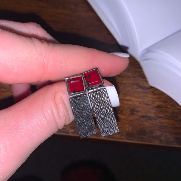 Sterling Silver (925) Jasper Earrings - Picture 2 of 5